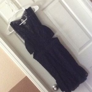 Jodi Kristopher Black Lace Sleeveless Dress